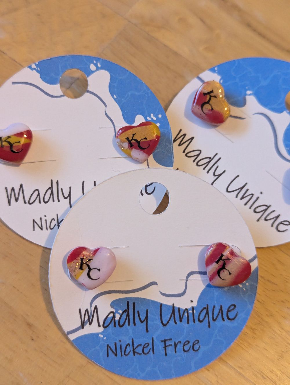 Heart KC Chiefs Inspired Earrings