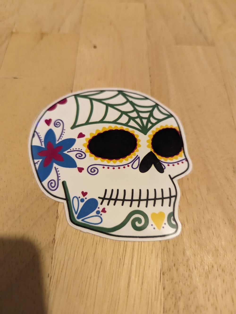 Sugar Skull Dia de los Muertos Large Glossy Sticker